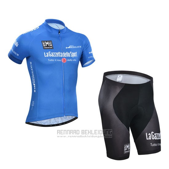 2014 Fahrradbekleidung Giro D'italien Blau Trikot Kurzarm und Tragerhose